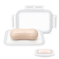 Compact Leakproof Silicone Travel Soap Case, Compressible Bar Soap Holder for Travel with Clear Design, Portable Soap Container for Gym, Camping & Home