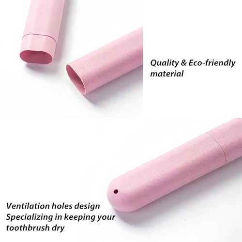 8 Pack Travel Toothbrush Case, Portable Toothbrush Travel Case with Ventilation Hole for Business Trip, Camping, Home(Blue,Pink,Green,Beige) - color: jg-Blue,Pink,Green,Beige