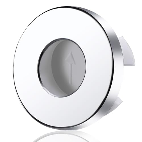 Sink Overflow Drain Cover Ring - Metal Bathroom Sink Drain Cover Round Hole Trim Ring, Anti-odor Basin Vanity Overflow Hole Cap Cover Ring Spillover Hole Insert in Cap (Chrome) - color: Chrome
