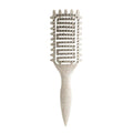Curl Defining Brush for Curly Hair, Vented Detangling Hair Brush for Wet and Dry Styling, Curved Brush for Shaping and Smoothing Curl Clumps, Lightweight Hair Brush （Beige） - color: Beige