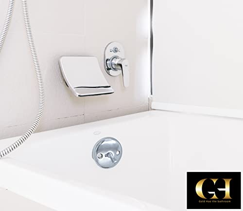 Bath Tub Waste Overflow Drain Trip Lever Face Plate for Bathtub with Matching Screws for Faceplate (Chrome) - color: Chrome