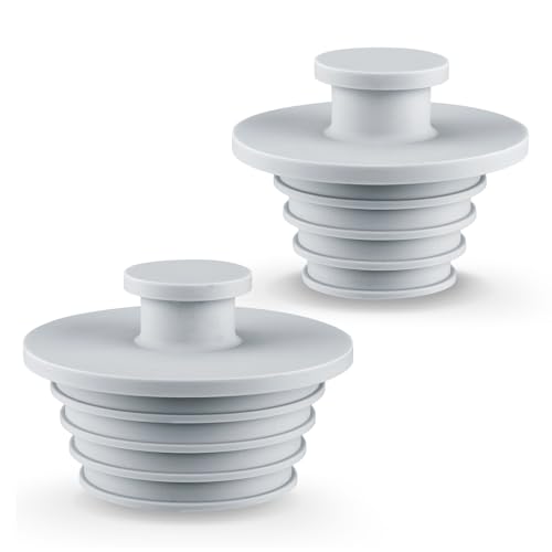 Aluvor Bathtub Stopper Drain Plug Bathroom Tub Plug Sink Stopper 2pcs | Silicone Bathtub Drain Plug Tub Drain Stopper Washbasin Stopper - color: Gray, size: Large+Small
