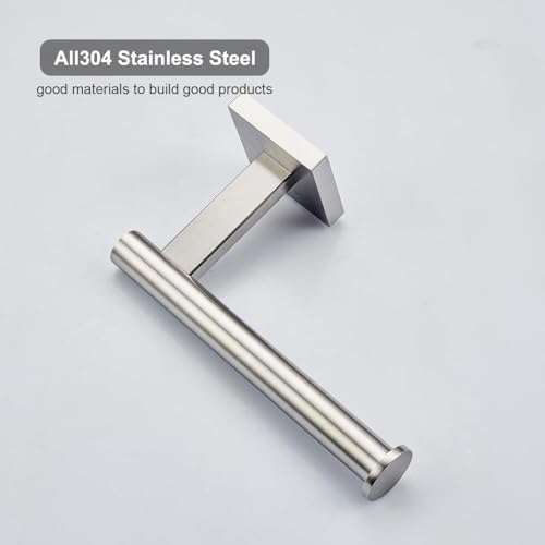 Brushed Nickel Toilet Paper Holder Wall Mount, SUS304 Stainless Steel Bathroom Tissue Roll Holder, Heavy Duty No-Wobble Square Design, Corrosion Resistant, Hardware Included - color: Brushed Nickel