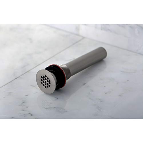 Kingston Brass KB5008 Fauceture Grid Drain with Overflow Hole, 1-1/4 inch by 6-inch, 17 gauge,, Satin Nickel - color: Brushed Nickel