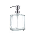Square Clear Glass Dish Soap Dispenser, Antique Design Refillable Hand Soap Dispenser with Rust Proof Stainless Steel Pump, 13.5 oz Lotion Dispenser for Bathroom Vanity, Kitchen Countertop - color: Brushed Nickel, size: 13.5oz-Square