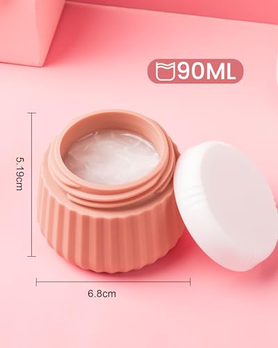 Mrsdry Travel Containers for Toiletries 4 Pack, TSA Approved Travel Size Toiletries, Travel Size Containers, With Clear Bag Leak Proof Silicone Jars, Travel Essentials Creams Jars Carrying Small Items - color: Red Soil, size: 3 oz