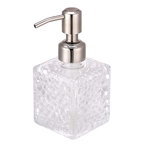 YunNasi Soap Dispenser with Stainless Steel Pump, Clear Crystal Design, Vintage and Elegant, Refillable Liquid Hand Soap Dish Soap Dispensers for Bathroom Counter, Kitchen Sink (Style 3) - color: Style 3