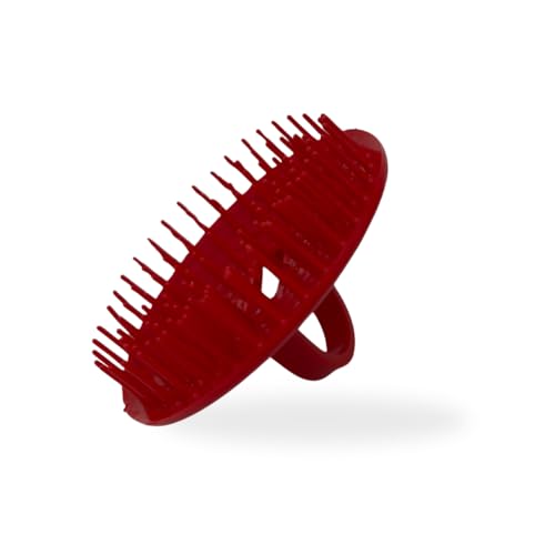 Hair & Scalp Shampoo Massage Brushes -Stimulating & Exfoliating Scalp Massager (Red, Single) - color: Red, size: Single