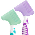 Anbbas 2pcs Silicone Denture Brush Cover Fit Most Denture Toothbrushes(Green and Purple) - color: Green and Purple
