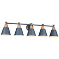 FEMILA 5 Light Bathroom Vanity Light, 37.4" Bathroom Lighting Fixtures Over Mirror, Blue Finish, E26 Base, 4FG59B-5W Blue - color: Navy Blue, size: 37"