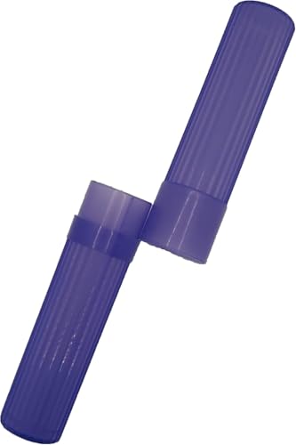 American Comb Purple Toothbrush Covers & Soap Box Set - Matching Colors - Tooth Brush Cover Cap, Soap Dish Travel Holder - Plastic Portable Set - color: Purple
