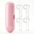 Electric Toothbrush Travel Case for Oral-B Toothbrushes - 4 Pcs Toothbrush Head Covers Compatible with Oral B Electric Toothbrush Heads (Pink) - color: Pink