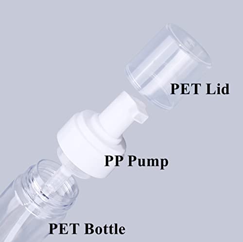 Foam Bottle Dispenser,2pcs 200ml/7OZ Foaming Pump Bottle Foam Soap Bottle Dispenser Transparent Empty Spray Bottles Foaming Hand Soap Dispenser Bottles Refillable Soap Dispenser