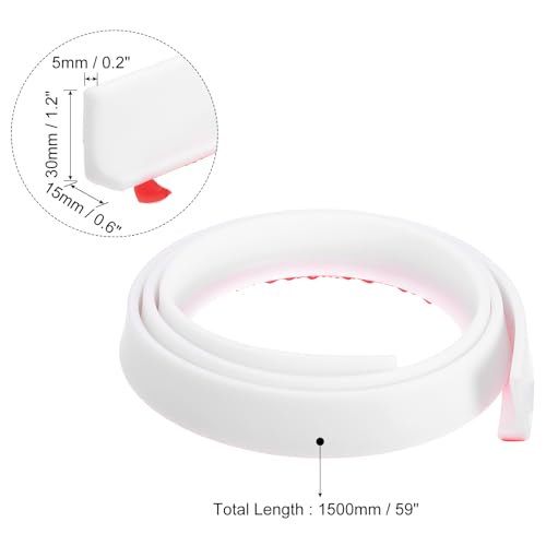 uxcell 59 Inch Collapsible Shower Barrier Stopper Water Splash Guard Blocker 59"Lx0.6"Wx1.2"H for Bathroom Kitchen Wet and Dry Separation, White - color: White, size: 59"Lx0.6"Wx1.2"H