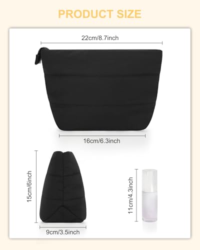Relavel Mini Makeup Bag, Smaller Cosmetic Pouch for Women, Portable Traveling Car Bag for Essentials with Compartments, Cute Toiletry Bag Organizer, Black - color: 01-Black, size: MINI