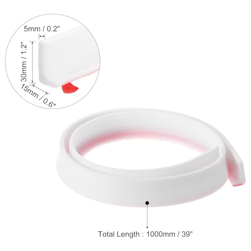 uxcell 39 Inch Collapsible Shower Barrier Stopper Water Splash Guard Blocker 39"Lx0.6"Wx1.2"H for Bathroom Kitchen Wet and Dry Separation, White - color: White, size: 39"Lx0.6"Wx1.2"H