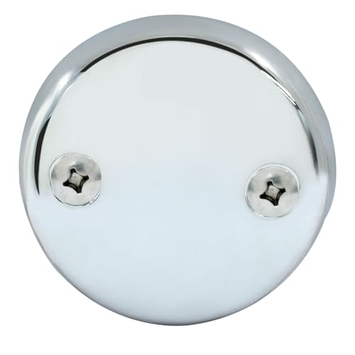 2 Hole Universal Bathtub Overflow Drain Face Plate, Chrome, 1 Pack | Replacement Overflow Plate, 2 Hole Tub Drain, Matching Screws Included, For Plumbing Professionals - style: Chrome-2 Hole