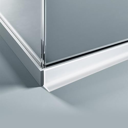 39 Inch Shower Threshold Water Dam, Silicone Door Bottom Seal | Transparent self adhesive collapsible barrier, dry wet separation splash guard, collapsible stopper for bathroom floors