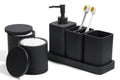 YMXYJM Bathroom Accessories Set, 6 Piece Bathroom Set with Toothbrush Holders, Soap Dispenser, Vanity Tray, Tumbler, Cotton Swab Jars, Bathroom Organizer，Bathroom Sink Sets, Matte Black - color: Black