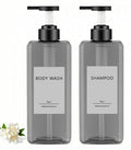 Shampoo and Conditioner Dispensers 25OZ Refillable Large Shower Bottles 2Pack Hand Soap Dish Soap Dispenser with Waterproof Labels Square Pump Bottle for Bathroom and Kitchen- Gray, 750ml - color: Gray - 2pack 25oz