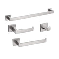 4-Piece Bathroom Hardware Set, Towel Rack Towel Bar Towel Holder Toilet Paper Holder Towel Hooks Modern Square Premium Stainless Steel Brushed Nickel Wall Mounted Bathroom Accessories Set (16inch) - color: Brushed Nickel Standard-mount, size: 16inch