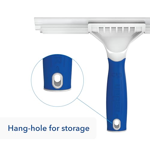 Unger Professional Connect and Clean 10” Glass and Tile Shower Squeegee, Compatible with Standard Threaded Pole, 2-in-1 Bathroom Cleaning Supplies, Cleaner for Showers and Mirrors, Streak-Free Results - style: 10” Glass & Tile Squeegee