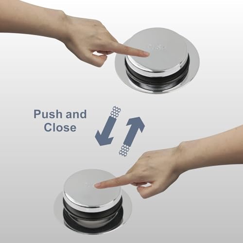 Chrome Bathtub Drain Tip-Toe Single Hole, Hidrop Tub Drain Trim Set Conversion Kit Assembly, Coarse Thread Replacement Trim Kit with 1-Hole Overflow Faceplate Includes an Adapter, Chrome Plated - color: Chrome, style: 1 Hole