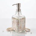 BOPPIE Handcrafted Mosaic Glass Soap Dispenser, Modern Countertop Hand & Dish Soap Dispenser for Bathroom/Kitchen, Refillable Liquid Soap Bottle with Stainless Steel Rust Proof Pump (Mosaic Block) - color: Mosaic Block