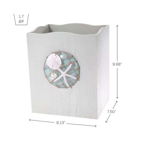 Avanti Linens - Wastebasket, Decorative Trash Can, Coastal, Seaglass - size: Wastebasket