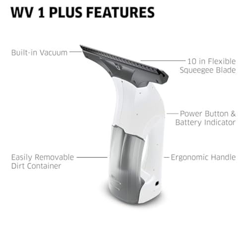Kärcher WV 1 Electric Window Vacuum Squeegee 10" - Perfect for Showers, Mirrors, Glass, and Countertops - Electric Squeegee - color: White