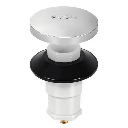 1 Pack 1068204 Bathtub Drain Stopper Replacement and Cover Compatible with Kohler Bathtub K-7272 K-7271 K-7259 K-7265, Bathroom Pop Up Tub Drain Stopper with 3/8'' Thread Studs (Chrome Cover) - color: Chrome Cover