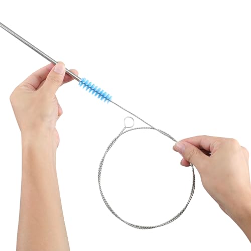 40 Inches Brush Cleaner for Cleaning Straw, Kegerator, Feeding Tube, Siphon Hose, Sunroof Drain, Refrigerator Drain, 4PCS (Blue) - color: 3-blue