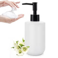 Soap Dispenser with Matte Black Pump, Ceramic Soap Dispenser Bathroom, Minimalist Modern Design Dish Soap Lotion Dispenser for Kitchen Sink, White Refillable Liquid Lotion Hand Soap Bottle - color: Pure White