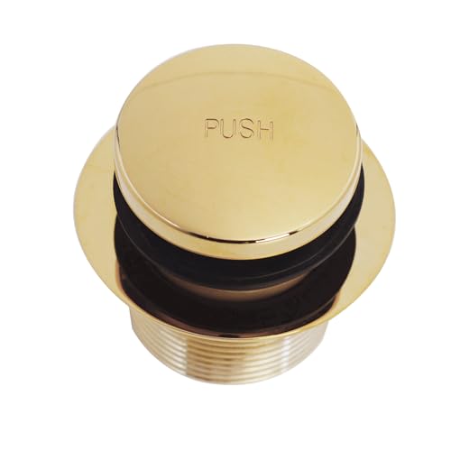 Westbrass R93-2-01 1-1/2" Coarse Thread Tip-Toe Bathtub Drain Trim Set with 2-Hole Overflow Faceplate, Polished Brass - color: Polished Brass, size: 1-Pack