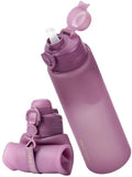 TakeToday Collapsible Water Bottles 32oz, Foldable Travel Bottle, TSA-Approved Leakproof Newly Silicone Water Bottle for Hiking, Travel, Outdoors, Purple - color: Purple