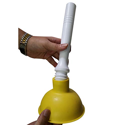 Drain Plunger, Small Hand Force Plumber Helper, Little 4 inch Cup Clog Remover, Tiny Rubber Unclogger in 9" Short Handle for Kitchen Sink, Bathroom Toilet, Shower Bath Tub (Green + Yellow) - color: Green + Yellow