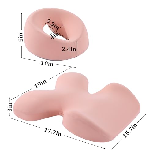 MABOZOO Face Down Massage Pillow, Massage Headrest for Bed Face Down Pillow for Sleeping with Non-Slip Bottom, Home Head Cushion and Chest Cushion for SPA, Sleep (Pink) - color: Pink