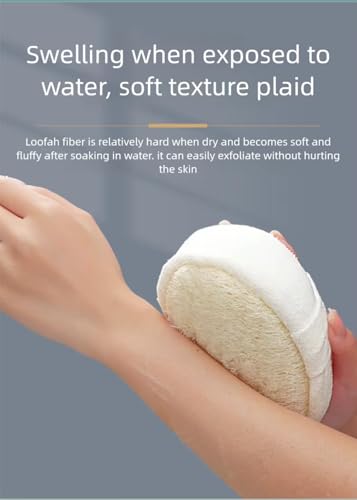 Natural Loofah Sponge – Exfoliating Body & Face Scrubber with Hand Strap, Plant-Based Shower & Bath Loofah Pad, Best Spa-Grade Skin Care for Men, Women & Bikini Area, Eco-Friendly Luffa, 1 Count