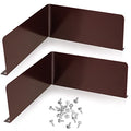 2 Pcs Gutter Valley Splash Guards Downspout Diverter Roof Rain Diverter Roofing Gutter Guards with 20 Pcs Matching Gutter Screws Rain Gutter Guards for Corner House, Brown (Bent Style) - style: Bent Style