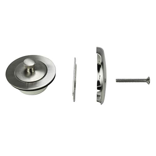 Danco Lift and Turn Bathtub Stopper with Overflow Plate Trim Kit, Brushed Nickel, (89239) - color: Brushed Nickel, size: 1 Pack
