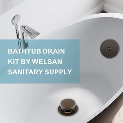 WELSAN Tub Drain Kit Bathtub Drain with Overflow Tub Drain Stopper Bronze | Tip-Toe, Single Hole, Oil Rubber Bronze,.Coarse thread replacement trim kit, fits 1-3/8 inch or 1-1/2 inch bathtub drain, ORB - color: Bronze, style: 1 Hole