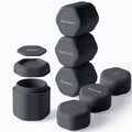 Cadence Travel Containers - Daily Routine Capsule Set - Magnetic Containers with Lids,4 Flex Mediums (1.32oz) & 3 Flex Smalls (0.56oz) - Shampoo, Conditioner, Body Wash, Pills, & More - Charcoal - color: Charcoal