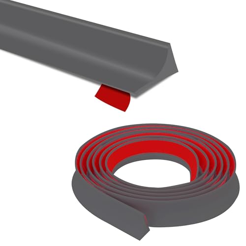Shower Threshold Water Dam,Walk in Shower Water Guard, Shower Dam Water Barrier Bathroom Sink Splash for Dry And Wet Separation Caulk Seal Strip Edge Trim (39Inch, Gray) - color: Gray, style: 39Inch