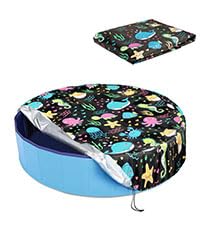 Foldable Round Dog Swimming Pool Cover, for 32 "/63“/48” Collapsible Outdoor Tub, PVC Coating Waterproof and UV Protection, Leakproof Washable Kiddie Pet Small Paddling Bath Accessories - size: L-63*12 inch