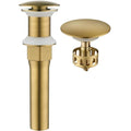 KAIYING Pop Up Drain, Bathroom Sink Drain Stopper, Vessel Sink Drain Assembly with Detachable Basket Stopper, Anti-Explosion and Anti-Clogging Drain Strainer (NO Overflow, Brushed Brass) - color: Brushed Brass, style: NO Overflow
