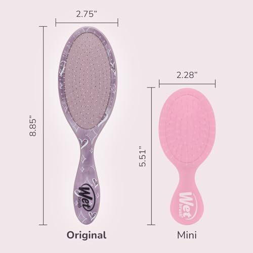 Wet Brush Original Detangler Hair Brush, Stitch & Angel (Disney Love), Ultra-Soft IntelliFlex Bristles, Detangling Bristles Glide Through Tangles (Wet Dry & Damaged Hair), Women & Men - color: Stitch & Angel