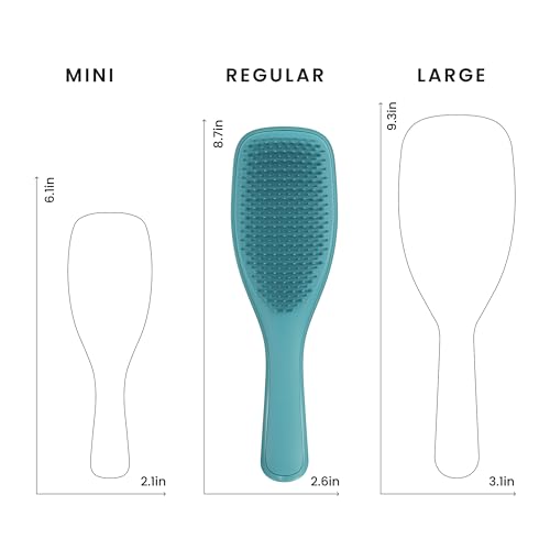 Tangle Teezer Ultimate Detangler Brush, Straight to Wavy, Teal | Patented two-tier, regular-flex teeth reduce breakage & split ends on wet or dry hair; Shower-friendly hairbrush for all ages - color: Transformative Teal