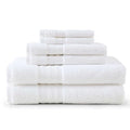 Martha Stewart - Bath Towels, Soft & Absorbent 100% Cotton Towels, Plush 700 GSM, 6-Piece Bathroom Towel Set with Textured Dobby Weave (Skyland Manor White) - color: Skyland Manor White