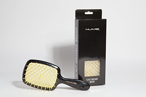 NuMe Scalp Massage Brush for Wet and Dry Hair | Scalp Massager Shampoo Brush Scalp Care Brush, Shower Brush Scalp Scrubber Exfoliator with Soft Silicone Bristles for Dandruff Removal, Hair Growth - color: Yellow