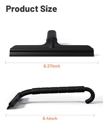 Silicone Shower Squeegee with Hook,Dual-Sided Design with Scraper & Scrub Surface, Shower Squeegee for Glass Doors (Dark) - color: Dark